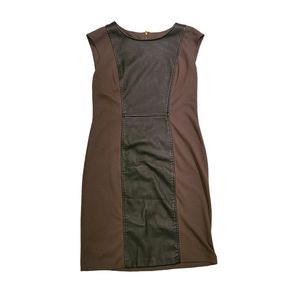 Spense Dress With Center Faux Leather Panel